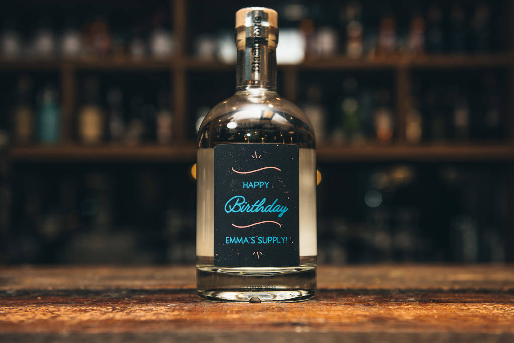 personalised happy birthday bottle by etched wedding drinks