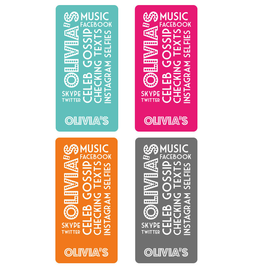 personalised name in lights mobile phone stand by the little picture