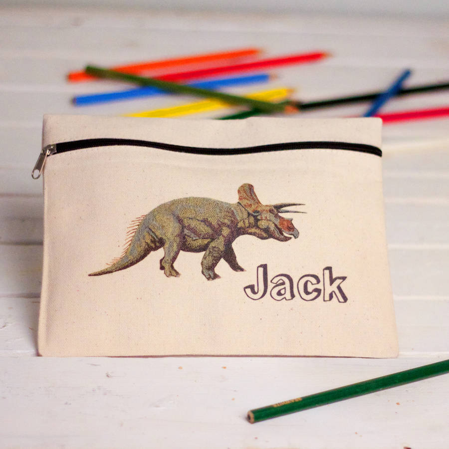 personalised dinosaur pencil case by snapdragon