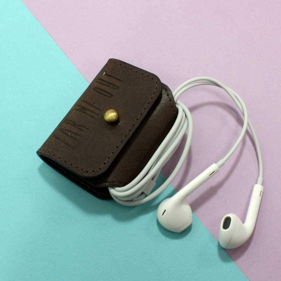 ‘ear me out’ leather earphone holder by the british belt company