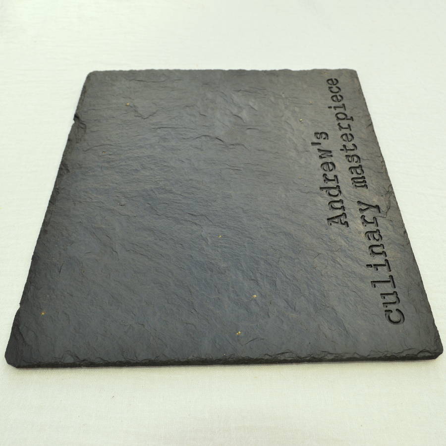 personalised slate serving board by winning works