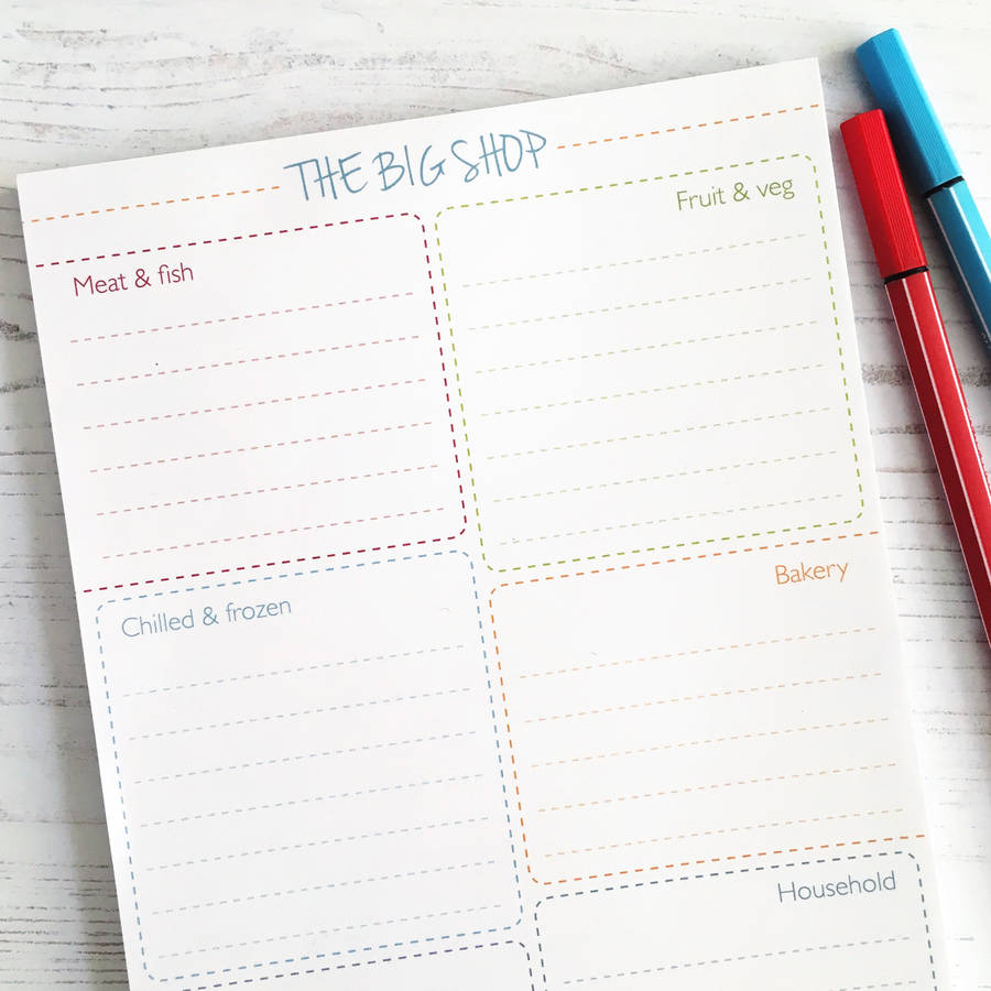 shopping list note pad by the green gables