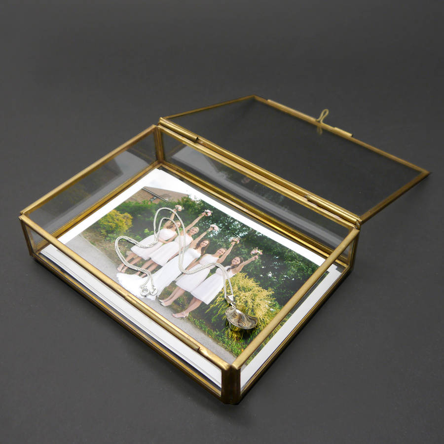 personalised rectangular glass keepsake box with roses by maria allen