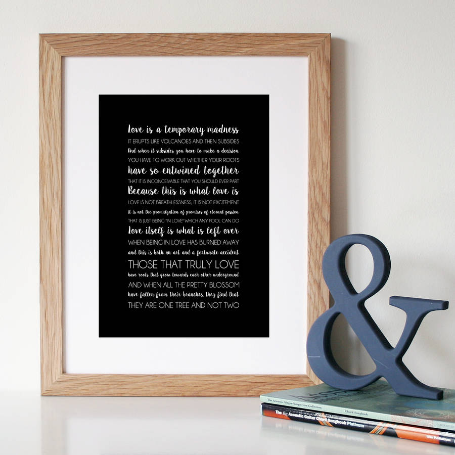 Love Is A Temporary Madness Mixed Typography Print By Hope & Love 