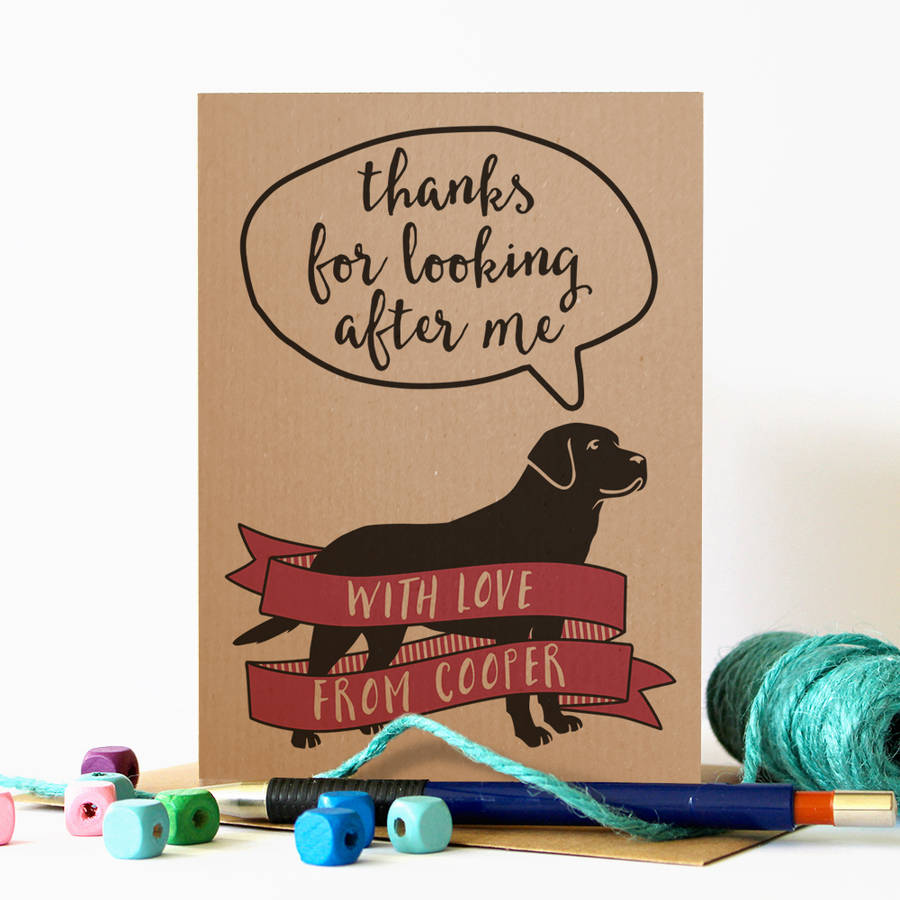 thanks for looking after me card by well bred design