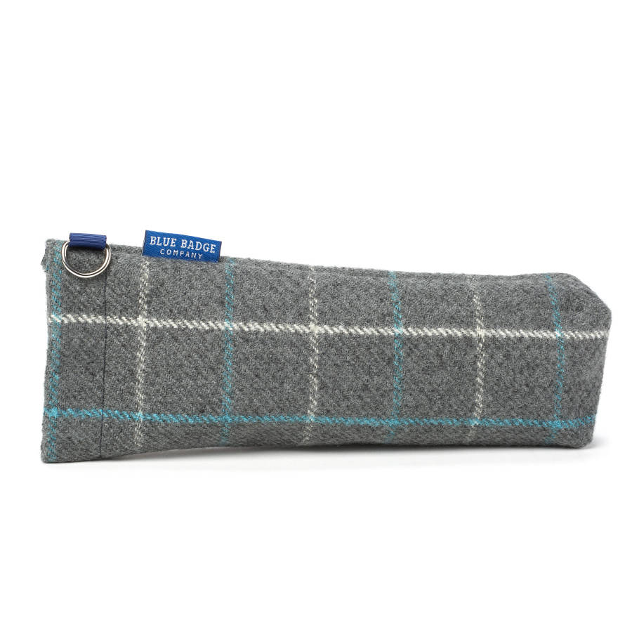 folding walking stick bag in azure check by blue badge co