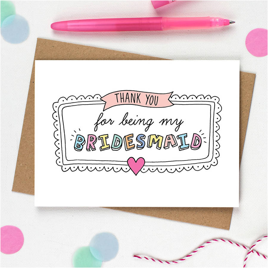 thank you for being my bridesmaid cardeskimo kiss