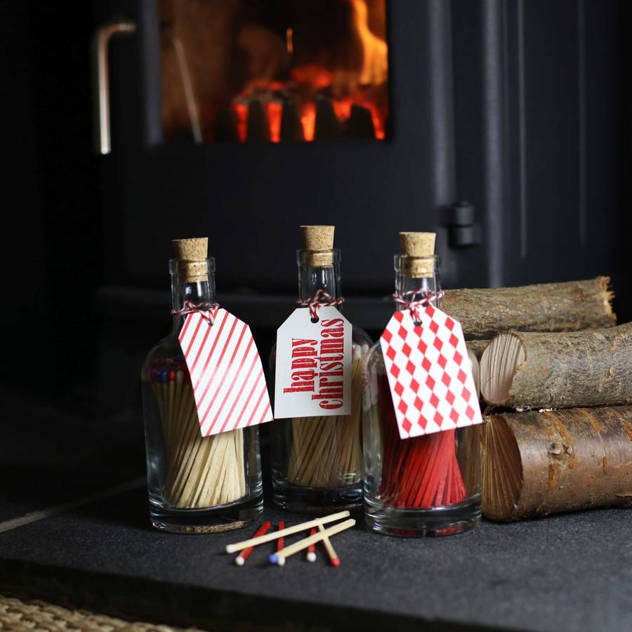chrismas log burner long matches by nest