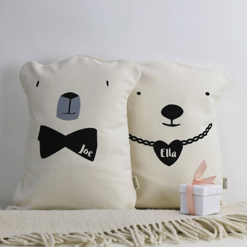 grey teddy bear cushions