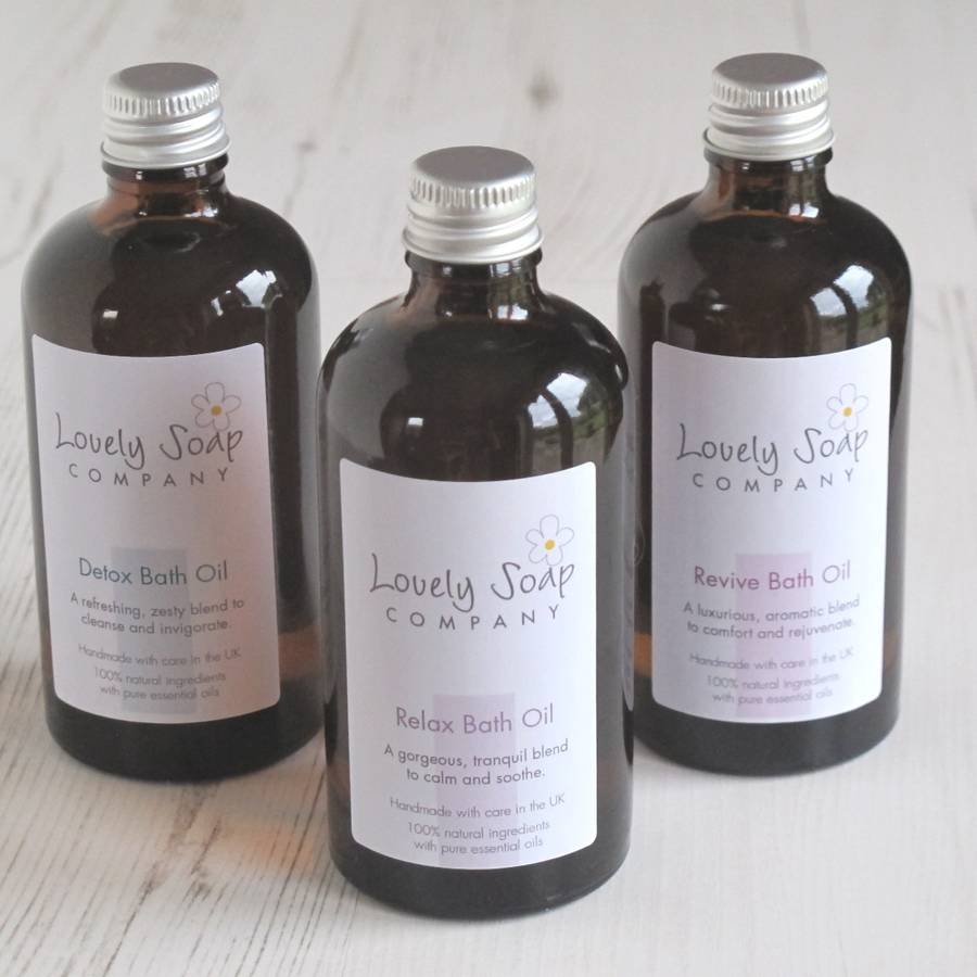 aromatherapy bath oil collection by lovely soap company