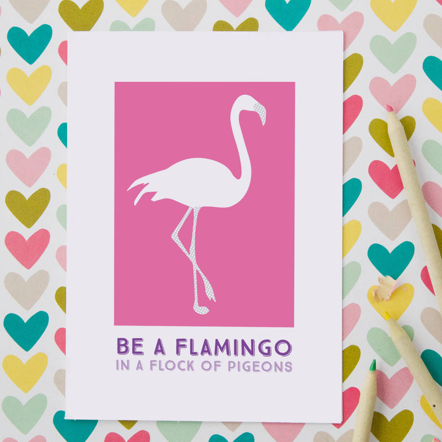 flamingo card by claire close