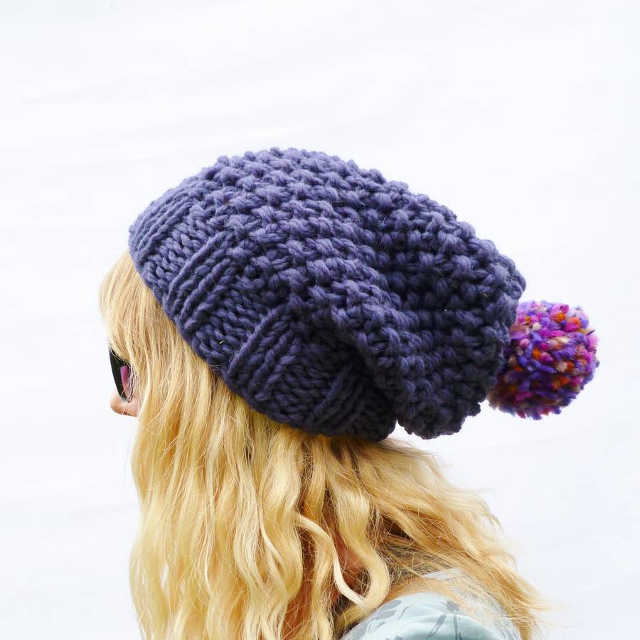 slouchy bobble hat by moaning minnie notonthehighstreet.com