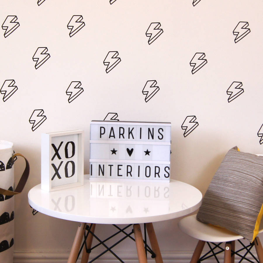 lightning bolt wall stickers by parkins interiors