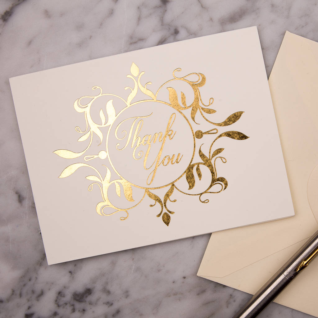 Ritz Gold Foil Thank You Cards Pack Of By Eagle Eyed Bride