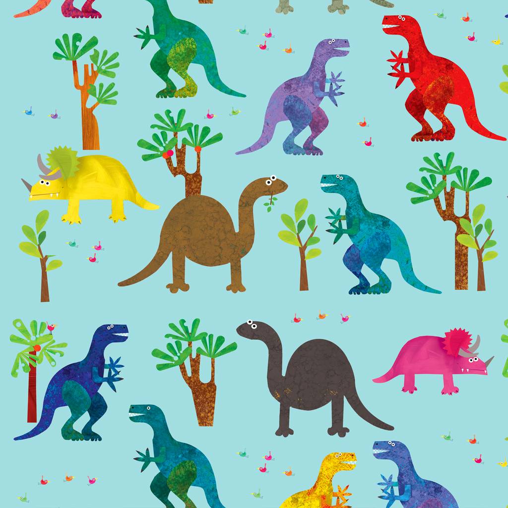 dinosaur gift wrap two sheets by kali stileman publishing
