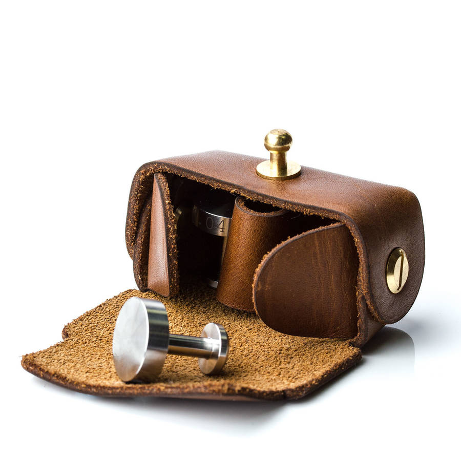 leather pouch for cufflinks by man gun bear | 0