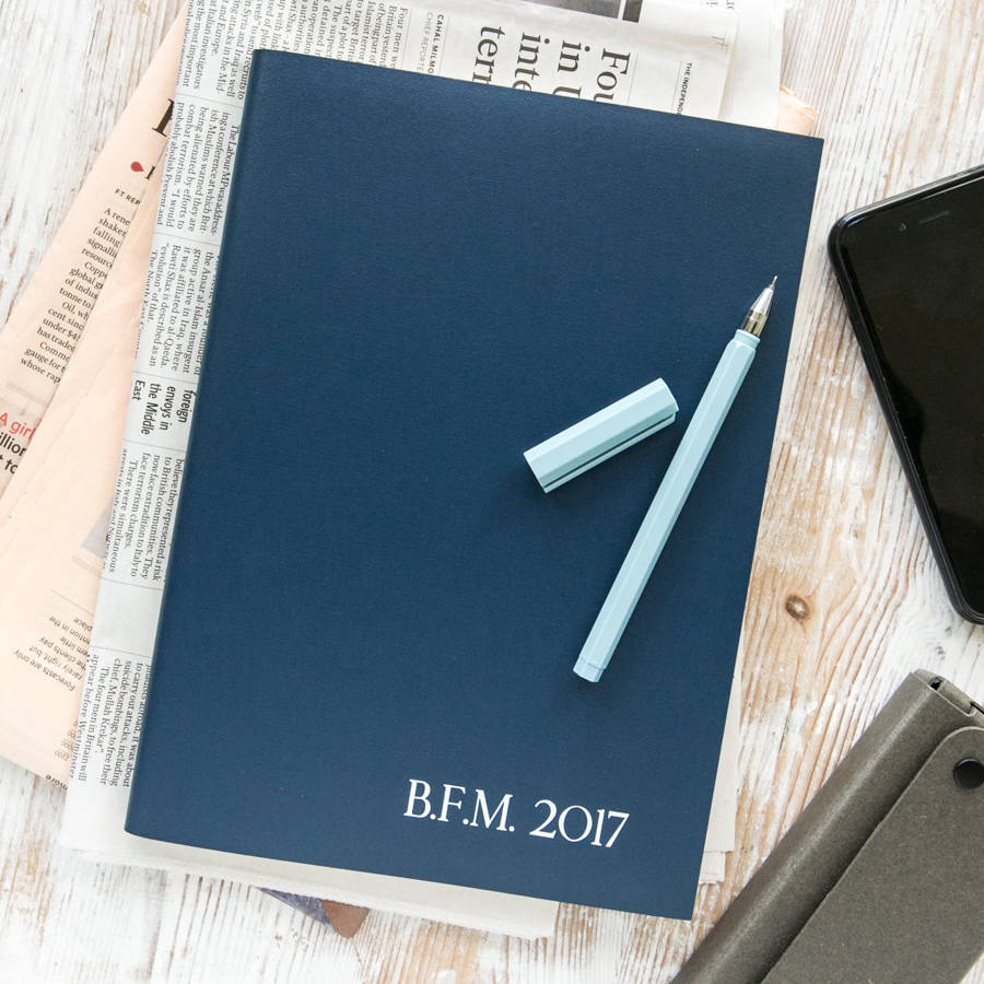 personalised leather 2017 desk diary by begolden