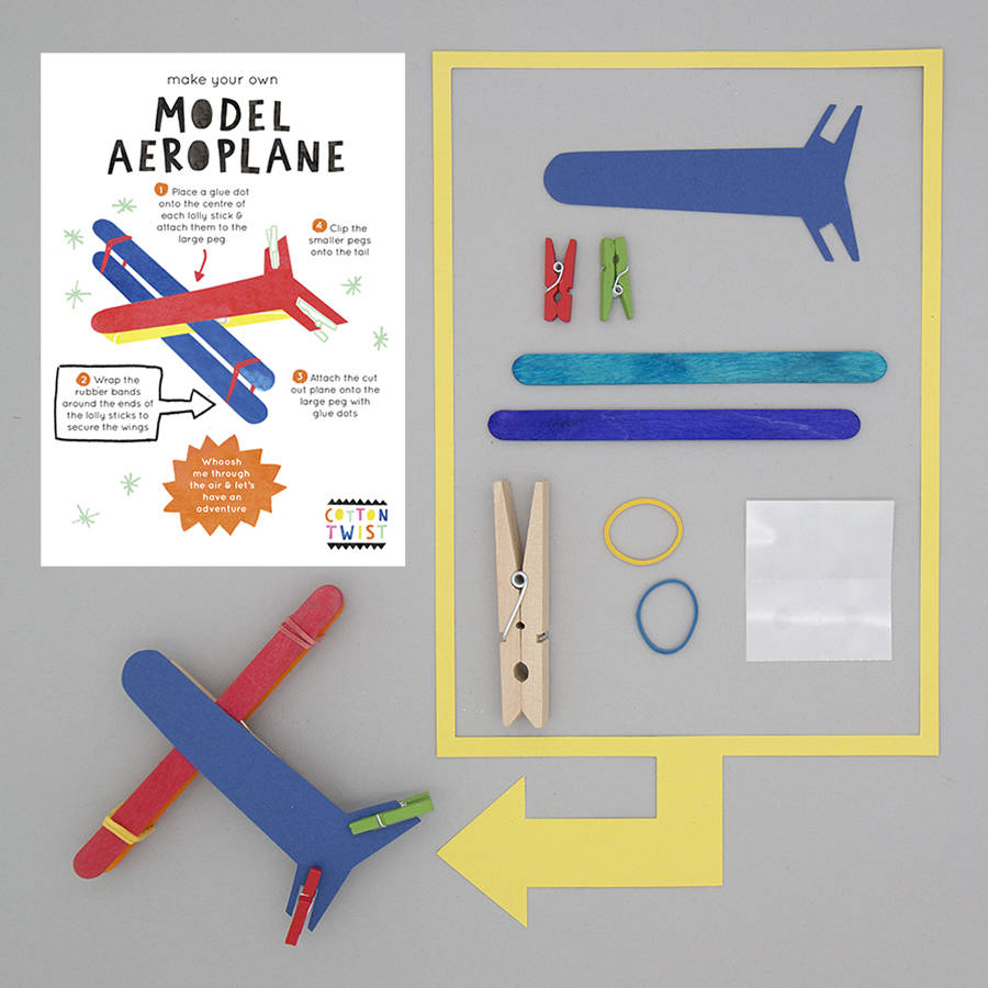 make your own model aeroplane kit by cotton twist