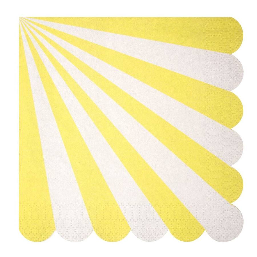 striped yellow paper party napkins by postbox party