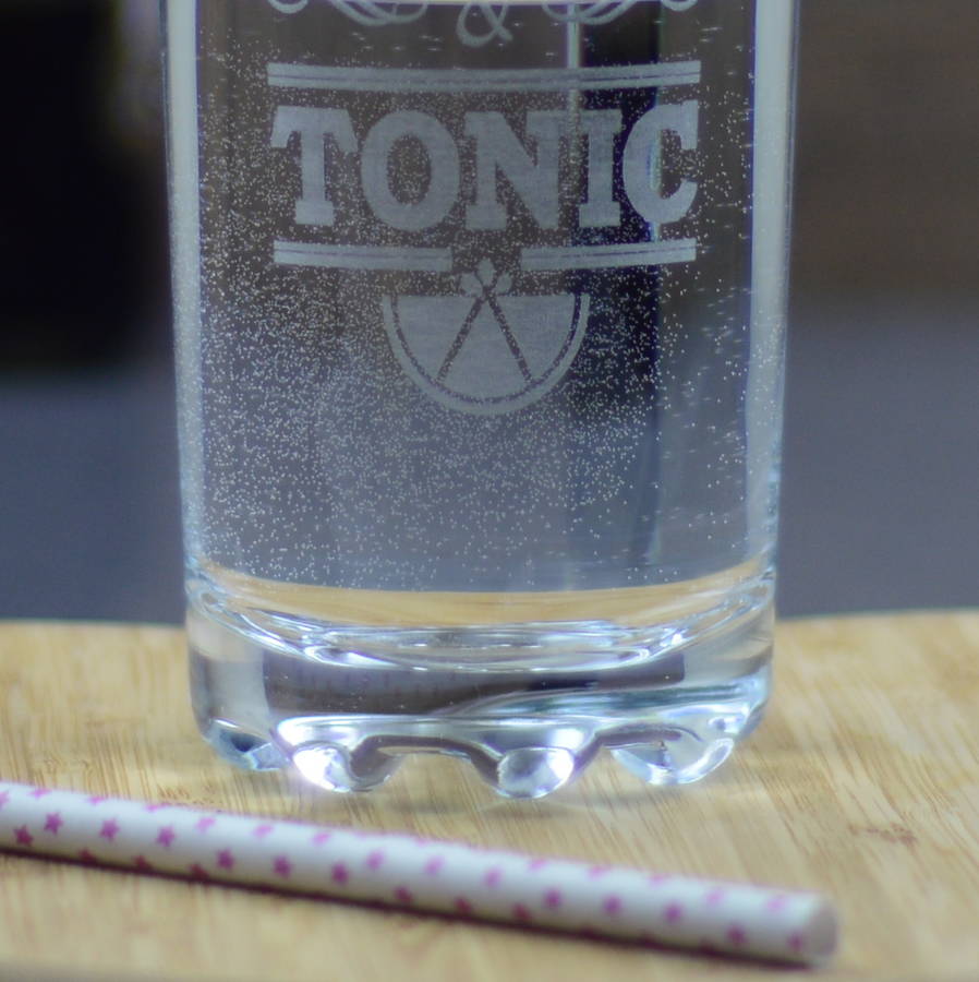 gin and tonic personalised high ball glass by chalk & cheese