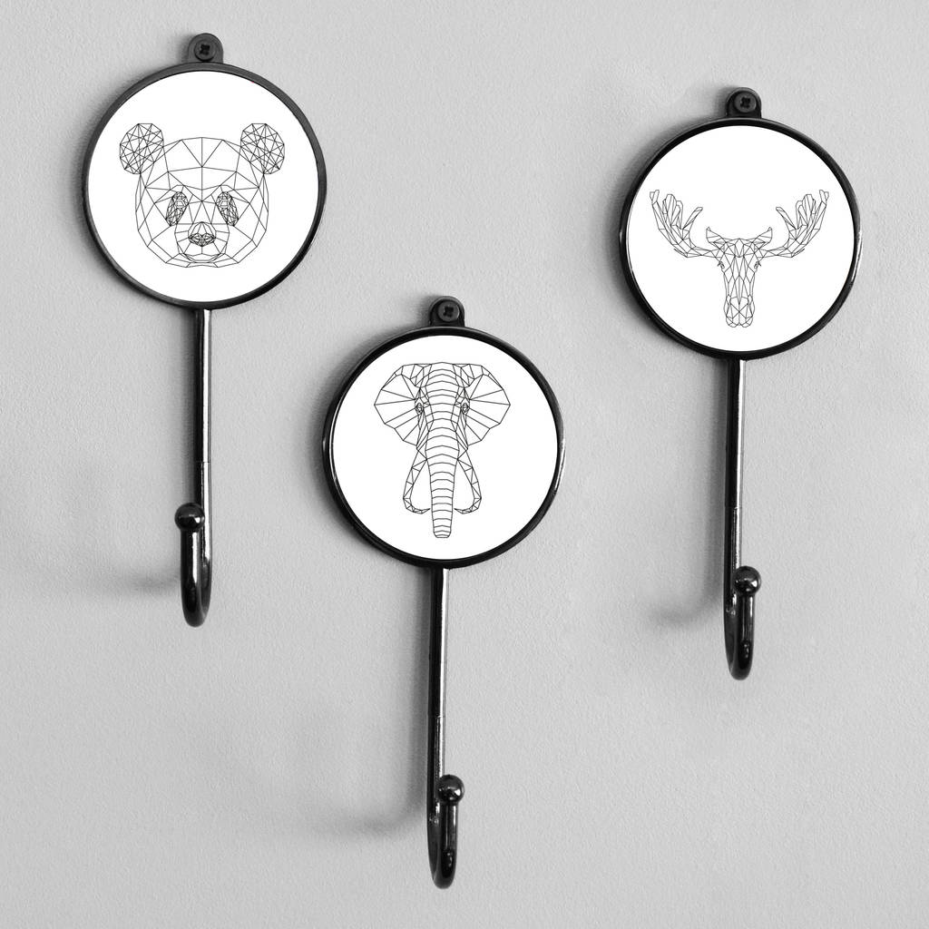 geometric animal wall bedroom coat hooks by pushka home