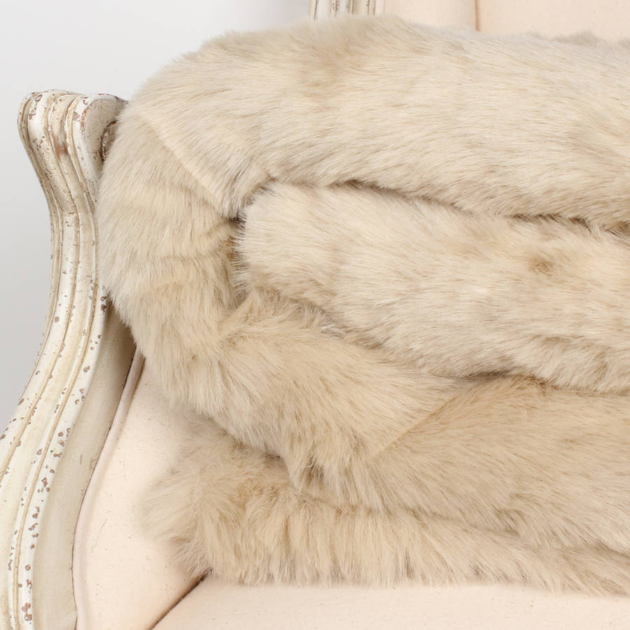 large country cream luxury faux fur throw by dibor