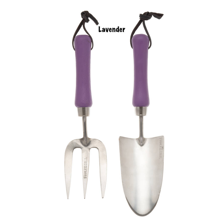 hand painted garden fork and trowel gift set by the colourful garden