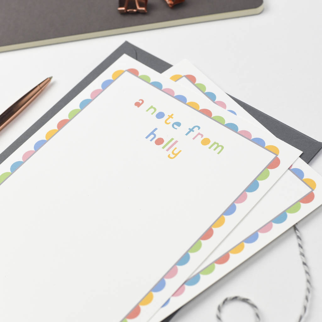 personalised 'a note from' letter writing set by studio 9 ltd