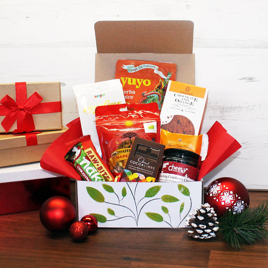 luxury vegan christmas joy hamper gift box by the goodness