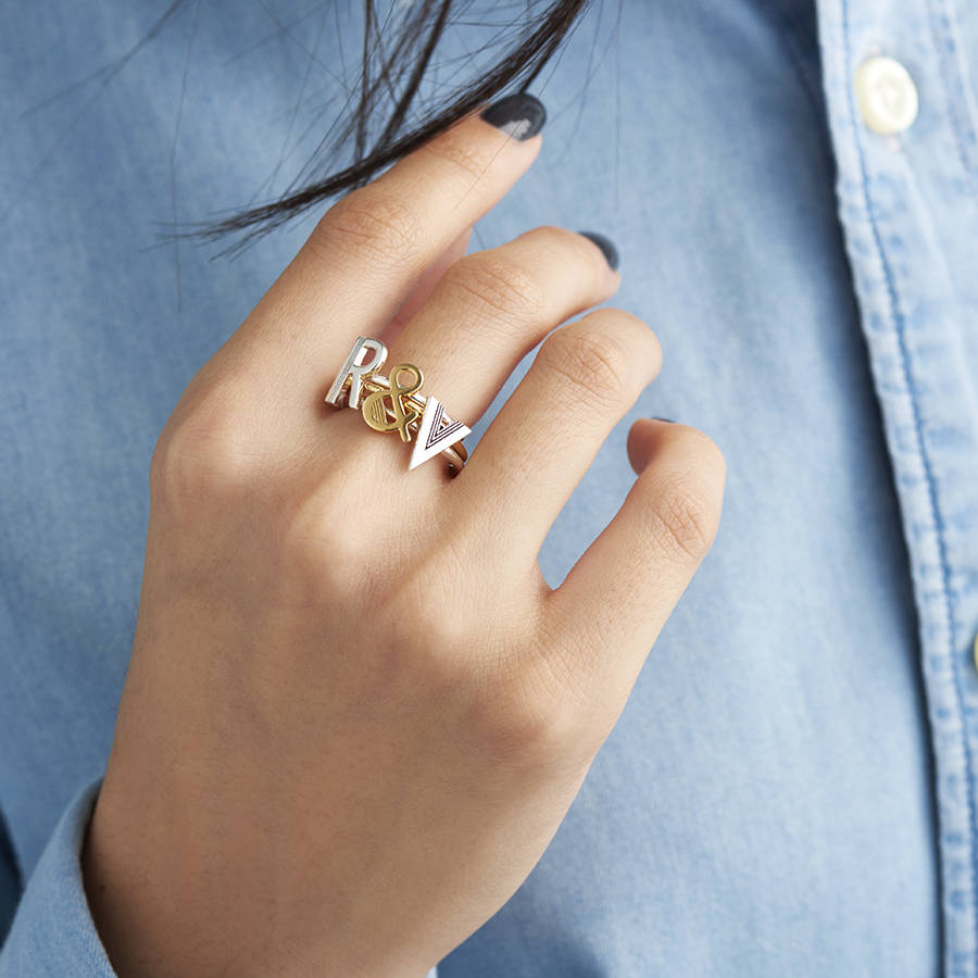 initial rings adjustable size by rachel jackson gift