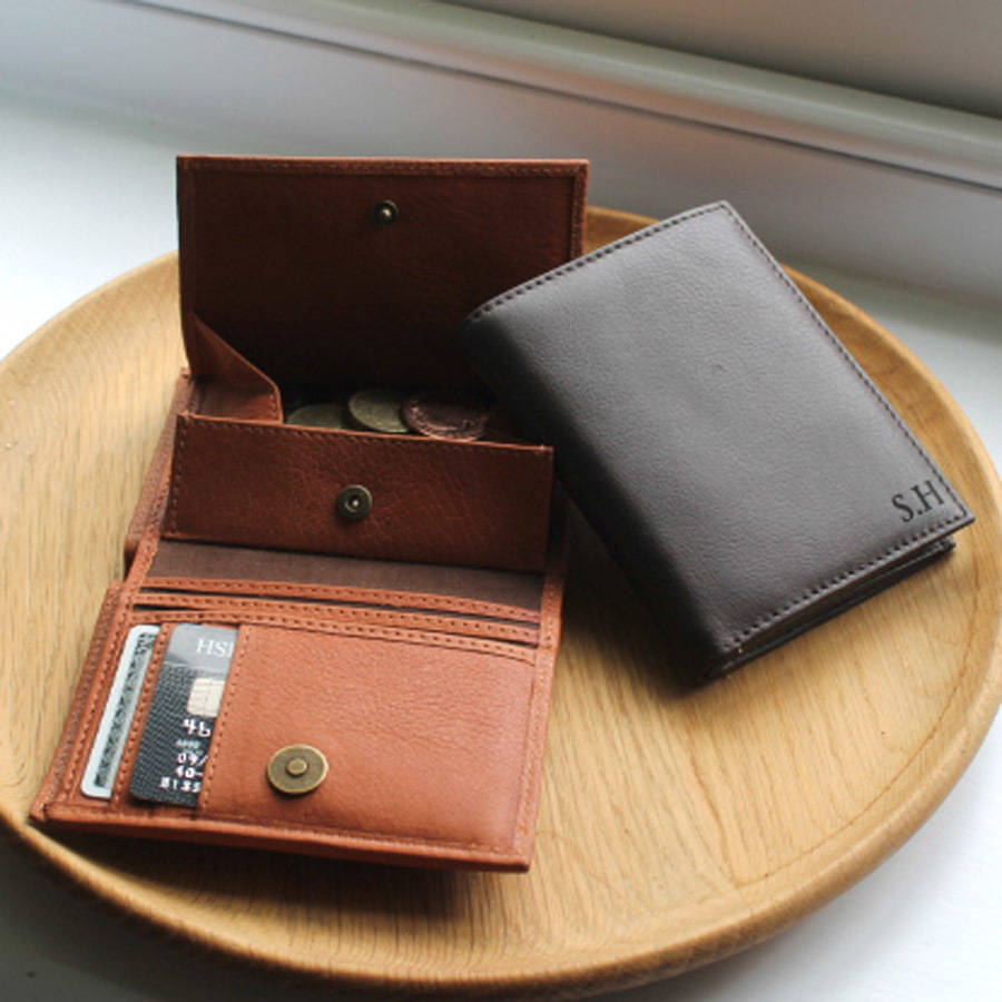 personalised men&#39;s leather wallet with coin pocket by nv london calcutta | www.bagsaleusa.com