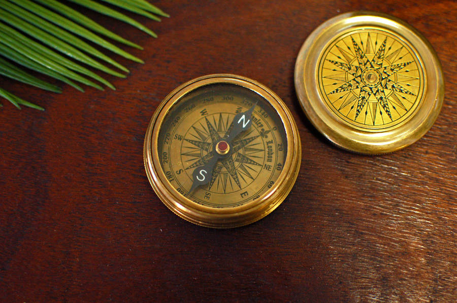 gold compass paperweight christmas gift for him by made with love