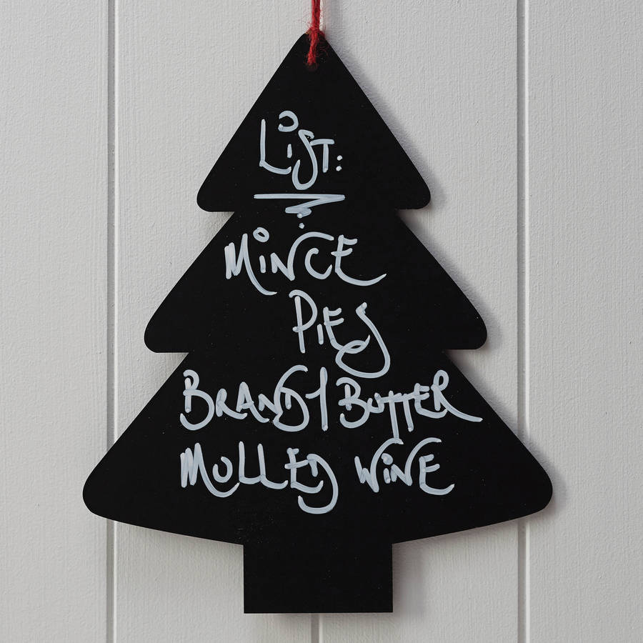 christmas tree shape chalkboard decorations sign by ginger ray