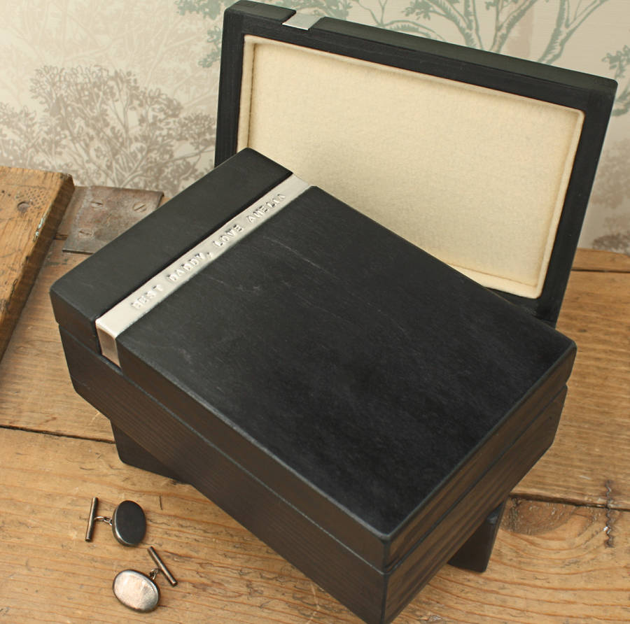 personalised onyx wooden gentleman's dressing box by warner's end