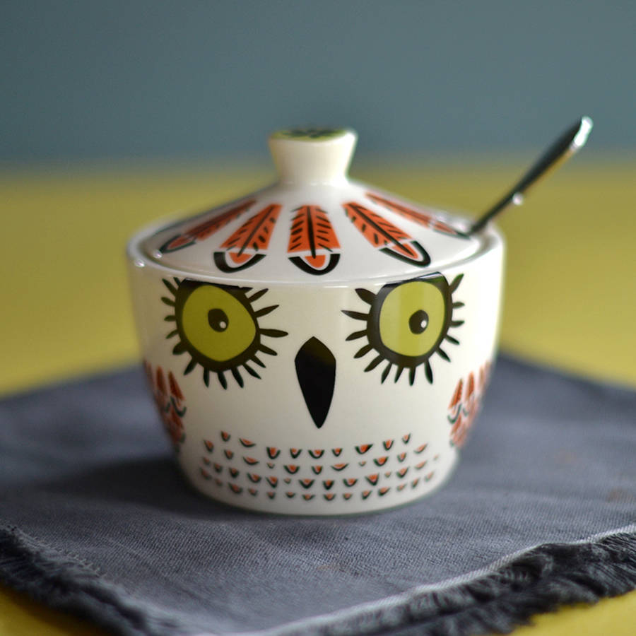 birdy sugar pot with lid by hannah turner