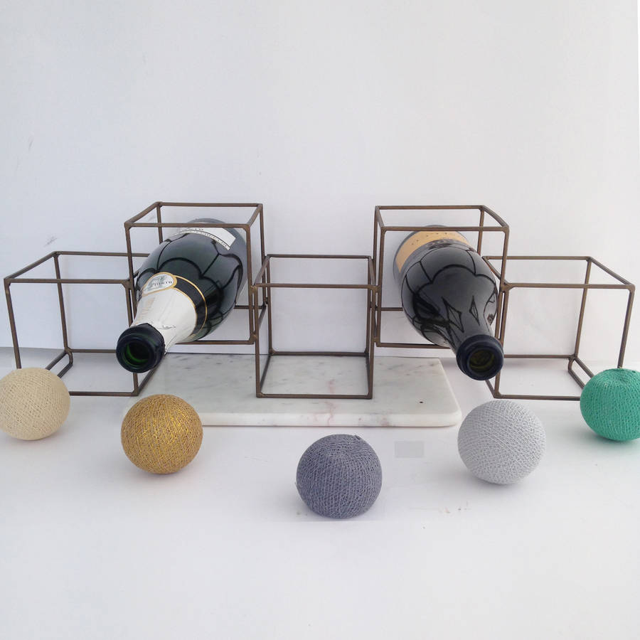 metal cube wire bottle holder by posh totty designs interiors