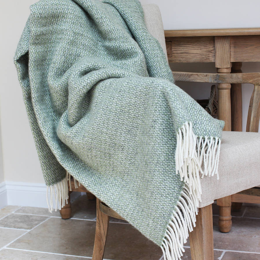 green-and-grey-woven-wool-throw-by-marquis-dawe-notonthehighstreet
