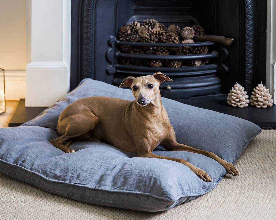 linen dog bed by the linen works