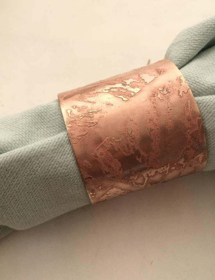 handmade copper napkin rings by magnus & bella
