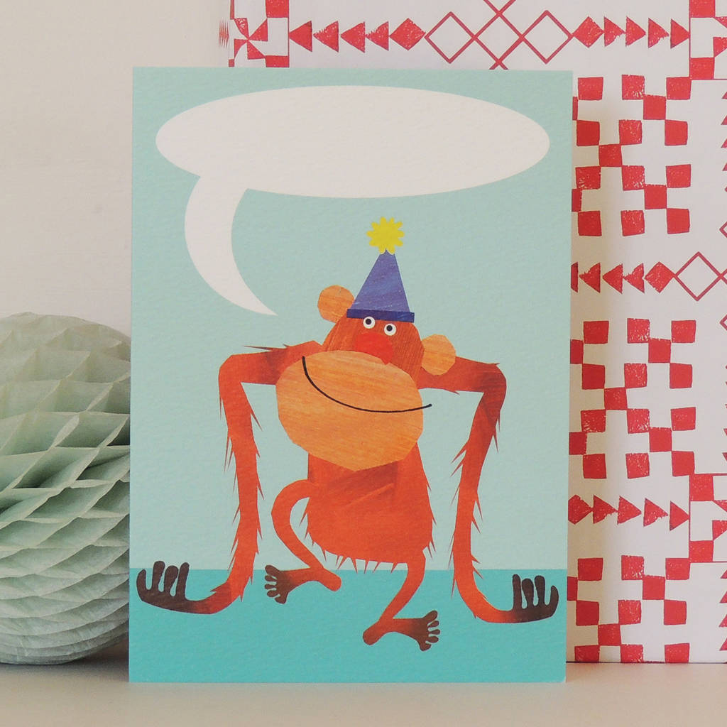personalised bubble orangutan card by kali stileman publishing