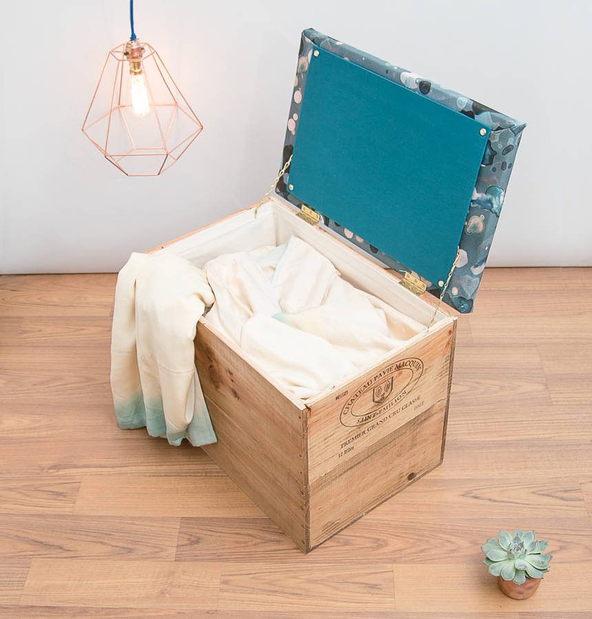 reclaimed wooden wine crate blanket box by made anew