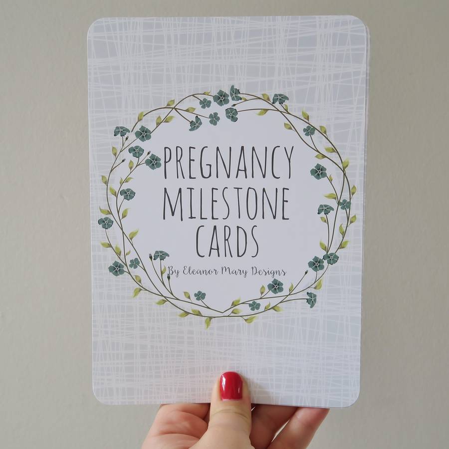 floral pregnancy milestone cards by eleanor mary designs