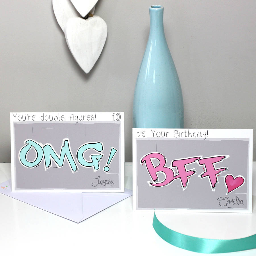 personalised acronym birthday greeting, gift card by liza j design