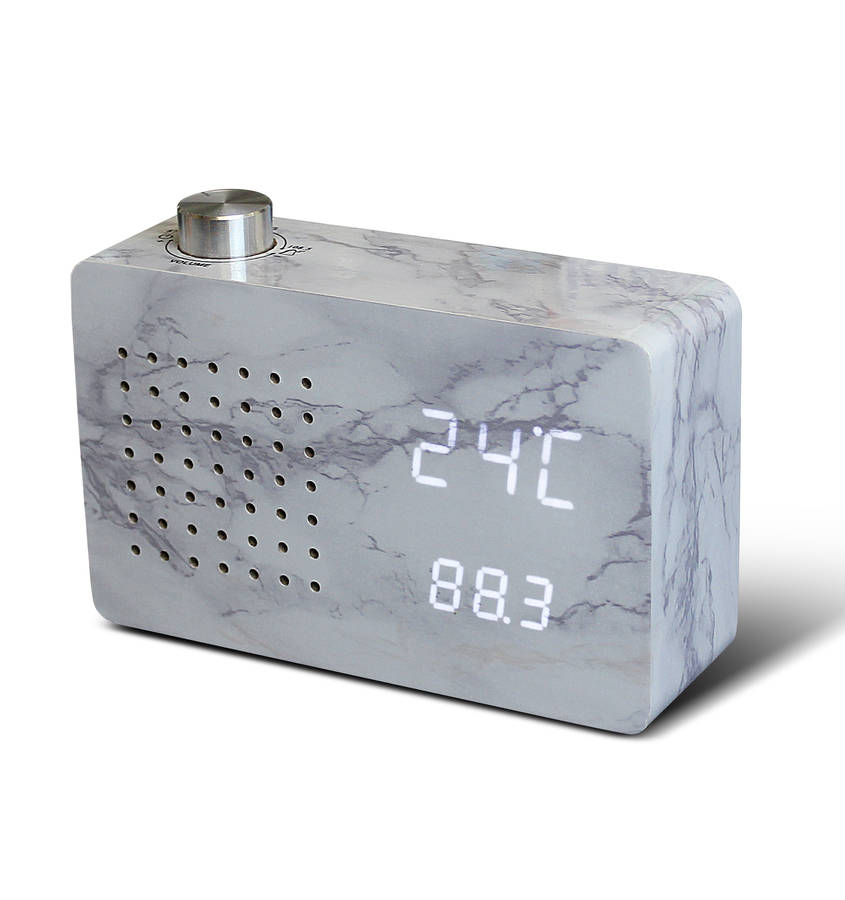 marble radio click clock by gingko