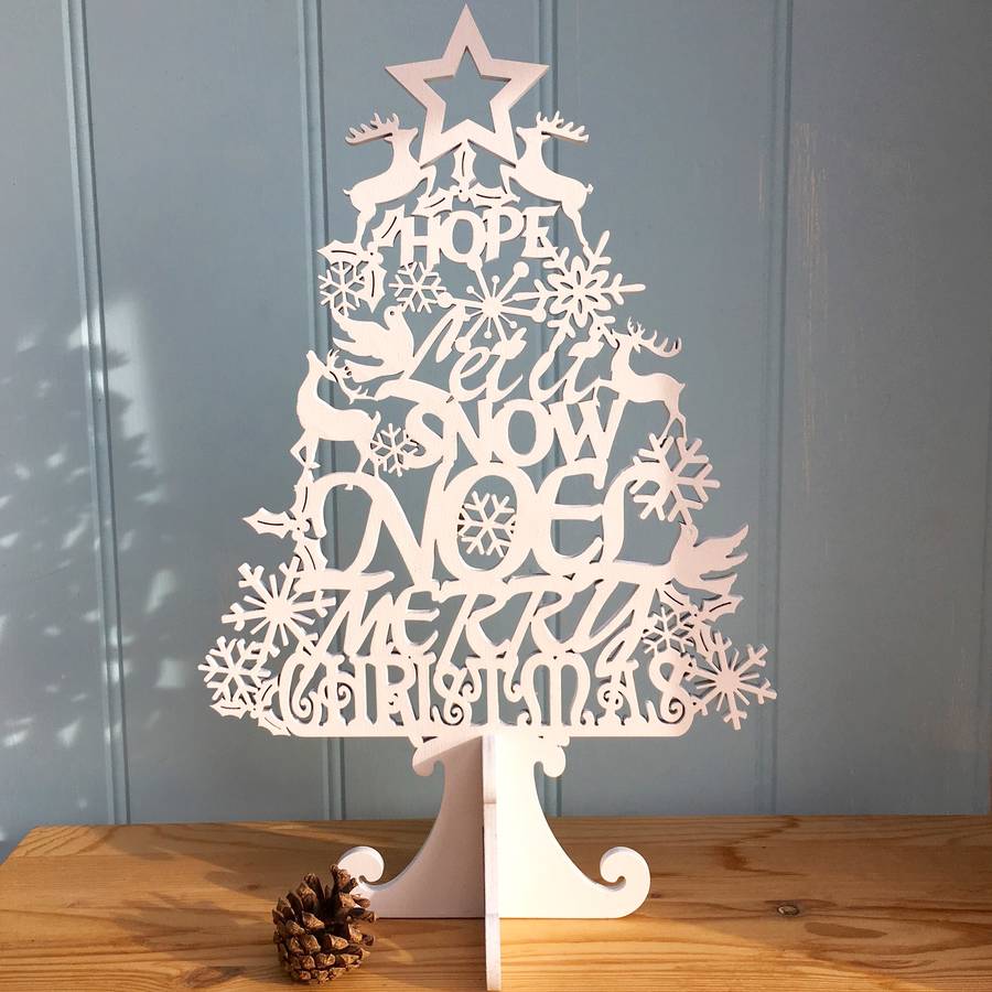 christmas tree cut out merry christmas by pink pineapple home & gifts