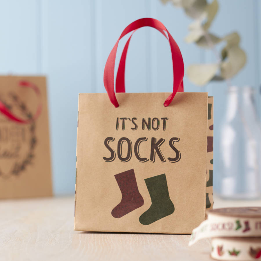 it's not socks! christmas gift bag by the christmas home
