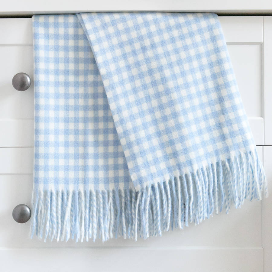 merino gingham baby blankets by lily&kirkby