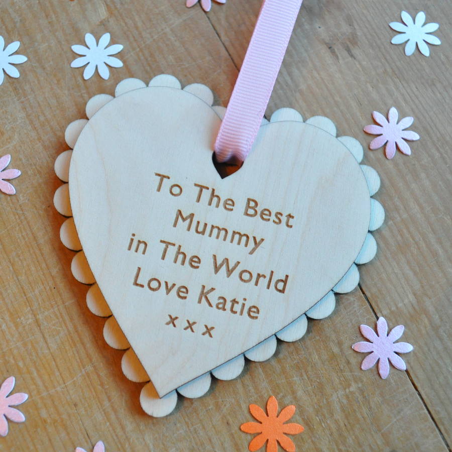Personalised nanny mothers day heart by sweet pea design