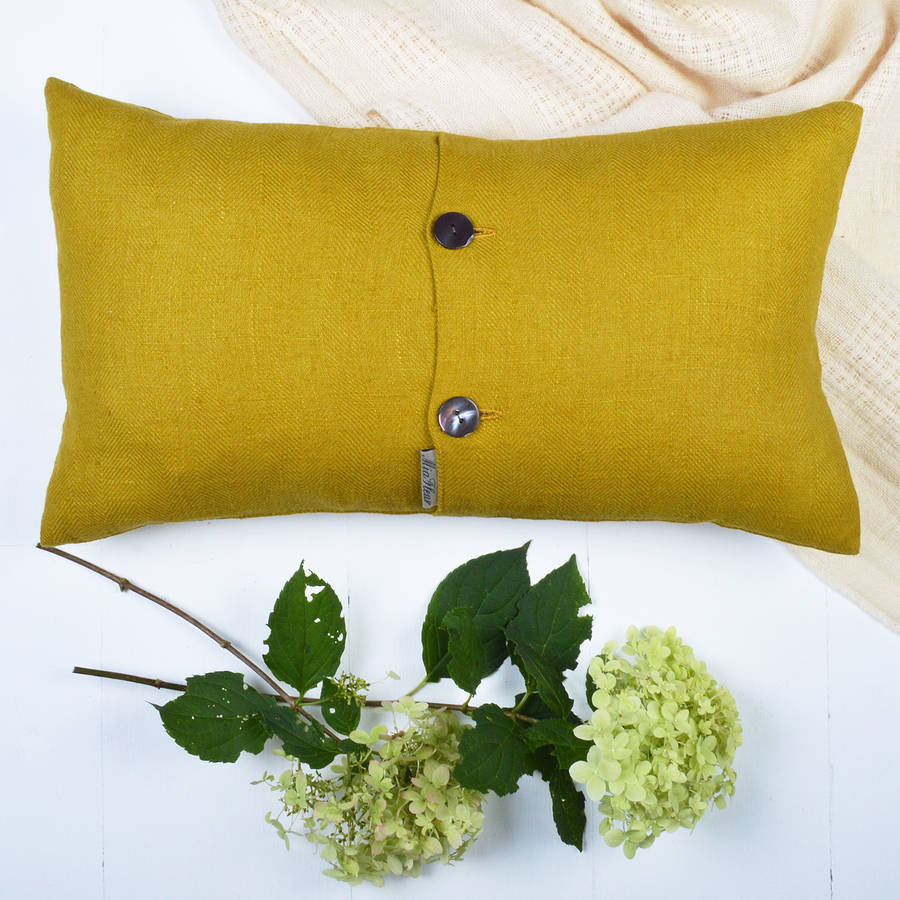 mustard personalised cushion by audenza