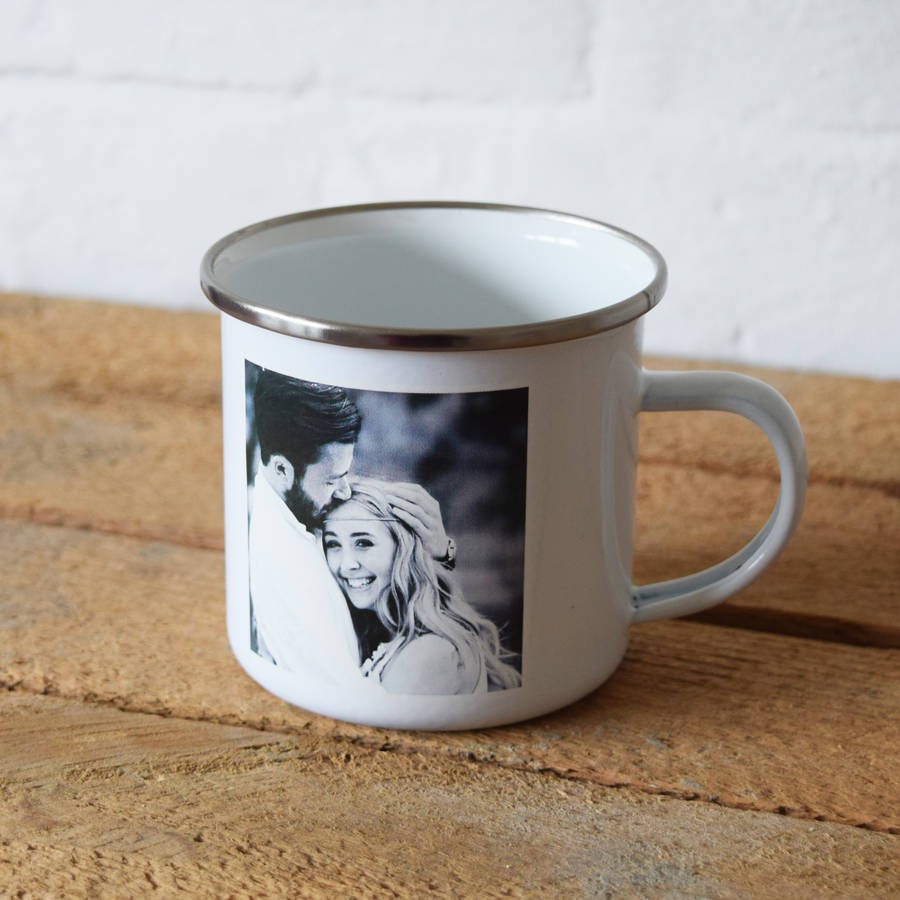 Personalised Photo Enamel Mug By Jodie Gaul Notonthehighstreet